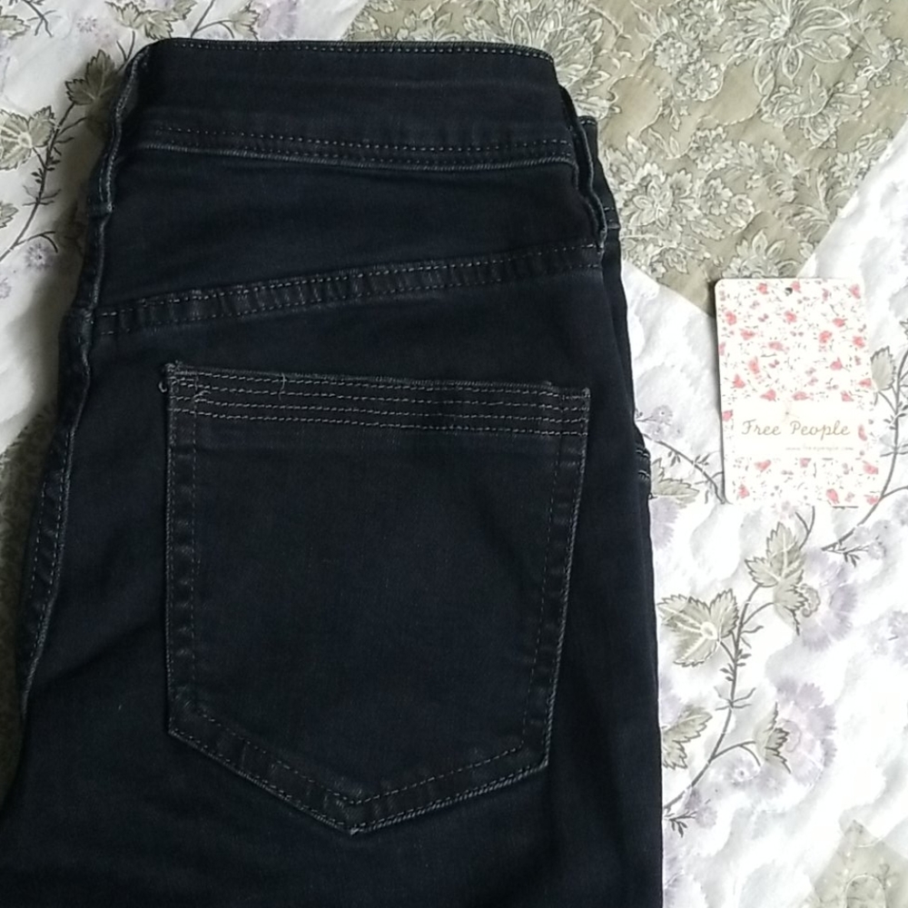 💙HP💙 Free People Ivy Seal Blue Mid-Rise Skinny Jeans 26 - Picture 9 of 16